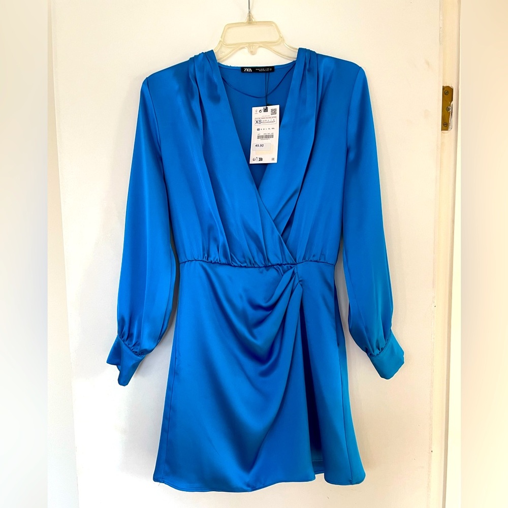 Blue long sleeve Zara dress